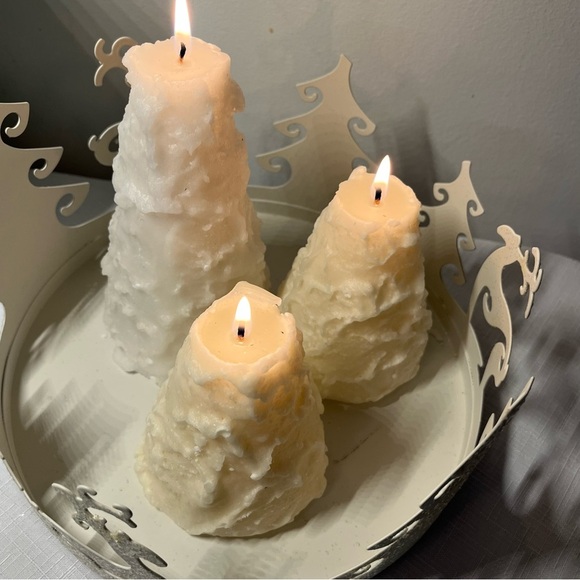 PartyLite Christmas Candle Holder with White Sparkles Accents. Box incl. - Picture 3 of 6